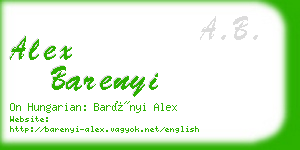 alex barenyi business card